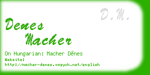 denes macher business card