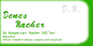 denes macher business card